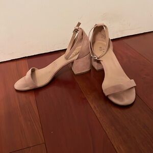 Suede sandal heels